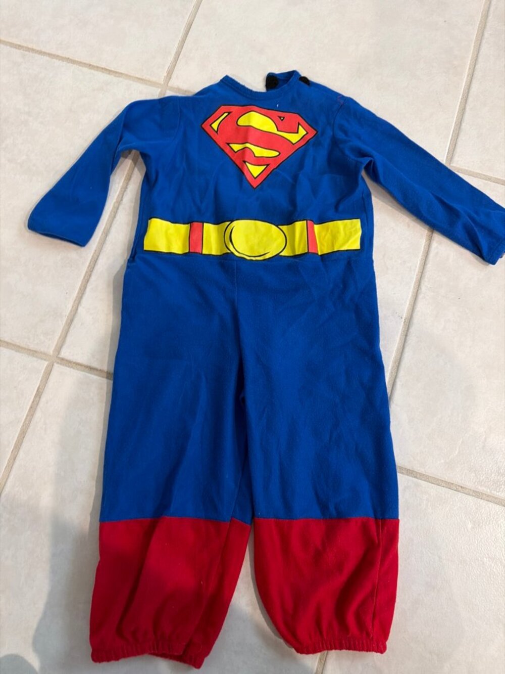 Superman Toddler Costume Blue One-Piece with Red Boot Covers Size Toddler Used
